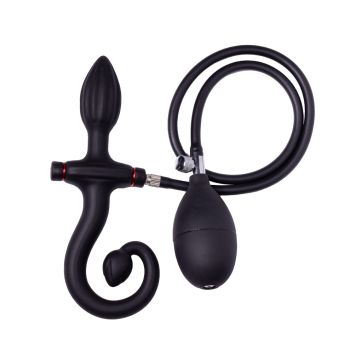 Anaalplug met Handvat & Pomp - Zwart
