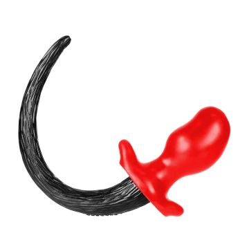 Silicone Puptail Oxballs Large - Rood/Zwart
