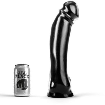 All Black Michiel Dildo Zwart - 33 cm