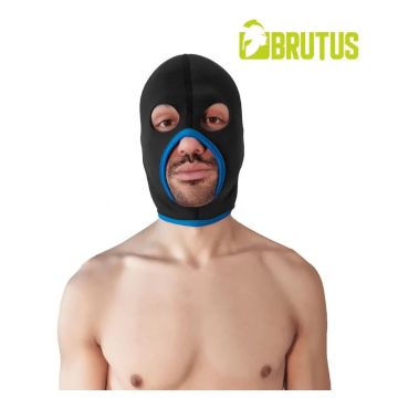BRUTUS Neopreen Face Fucker Masker - Zwart/Blauw 