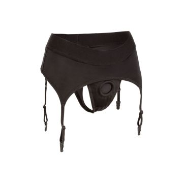 Boundless Harnas String met Jarretel - Zwart