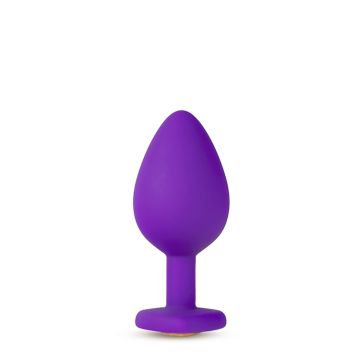 Buttplug met Hartvormige Basis en Gouden Steen - Medium