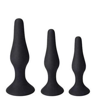 Buttplug Set met Power Zuignap - Zwart
