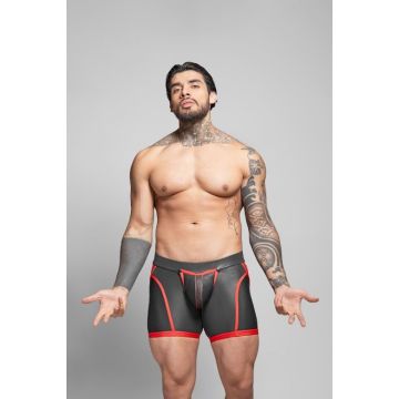 Dale Mas Biker Skin Short met Rits - Zwart/Rood