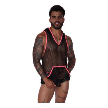 GIGO Mesh Hoody T-Shirt Boox - Fuchsia