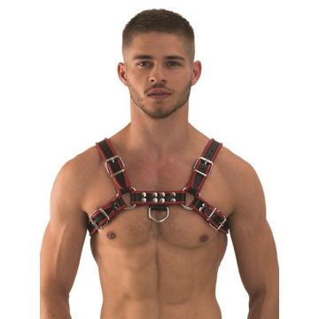 Mister B Leather Chest Harnas Rood