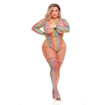 Pink Lipstick Plus Size Taste The Rainbow Teddy & Kousen - Regenboog