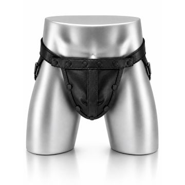 MisterMitch Leren Jockstrap met Cockring - Zwart