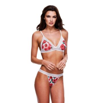White Floral and Sport Lace BH Set - M / L