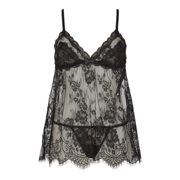 Cosmopolitan Babydoll & String - Zwart-cosmopolitan-babydoll-zwart-lingadore-1.png