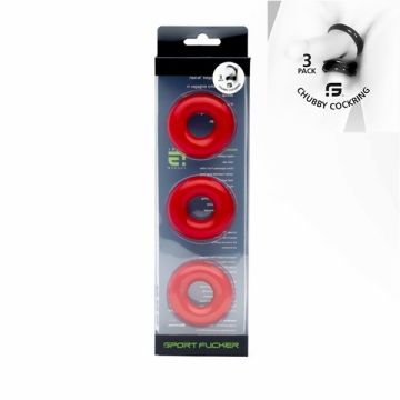 Chubby Rubber Cockring 3-Pack - Rood-chubby_rubber_cockring_3-pack_rood.jpg