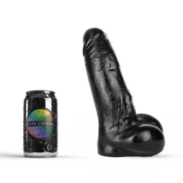 Dark Crystal Zwarte Dikke Dildo Cristobal - 24 cm-cristobal-zwart-hand.jpg