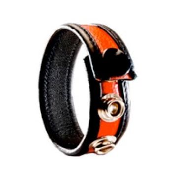 Leren Cockring 3-Snap - Zwart / Rood-leren-cockring-3-snap-zwart-rood.jpg