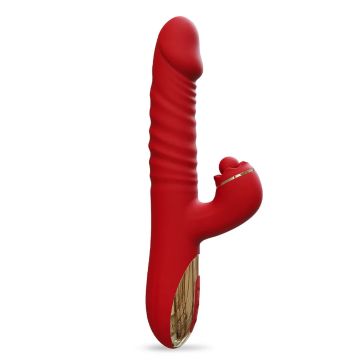 Ascen Stuwende Rabbit Vibrator met App - Rood
