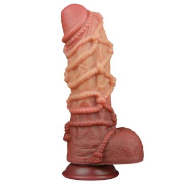 Extreme Dildo Met Touw Motief 26.5 cm - Huidskleur Bruin-extreme-dildo-met-touw-motief-26-5-cm-huidskleur-bruin.jpg
