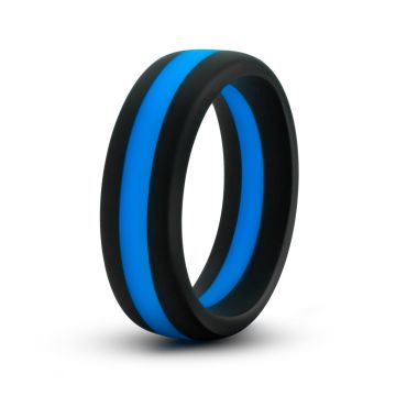 Go Pro Siliconen Cockring - Zwart / Blauw