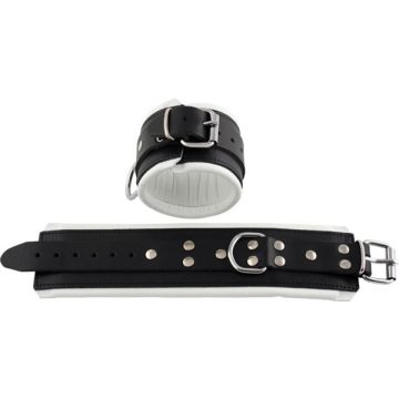 Mister B Leren Enkelboeien - Zwart/Wit-mister_b_leren_enkelboeien_-_zwart-wit.jpg