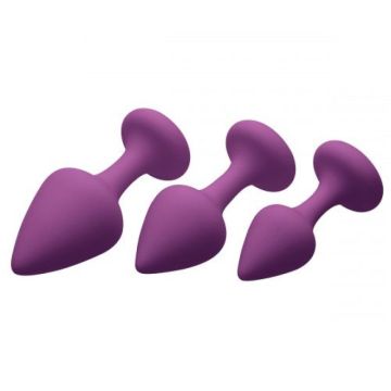 Buttplug Set Purple Pleasure 3 St.