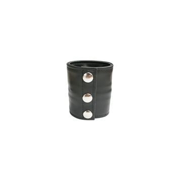 Mister B Leren Polsband met Rits - Zwart