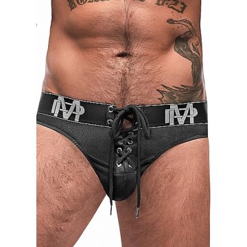 Glanzende String met Veter