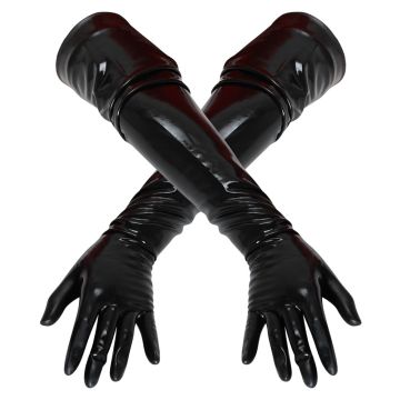 Lange Latex Handschoenen - Zwart