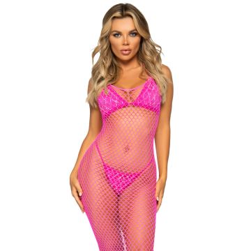 Leg Avenue Grove Net Halterjurk - Roze