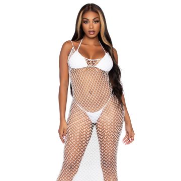 Leg Avenue Grove Net Halterjurk - Wit