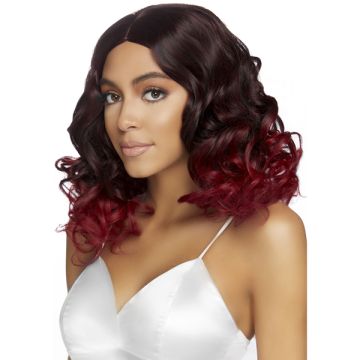 Curly Ombre Long Bob Pruik - Bordeaux
