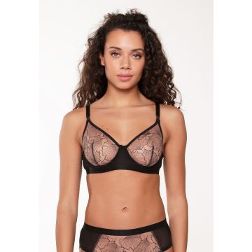 LingaDore Beugel Bh Bloemen - Zwart