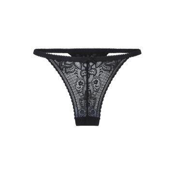 LingaDore Mesh & Kanten String - Zwart