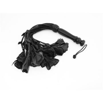 Mister B Leren Flogger Met Rozen - Zwart