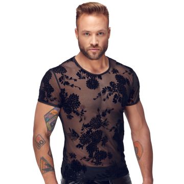 Noir Handmade Bloemenlook Top - Zwart