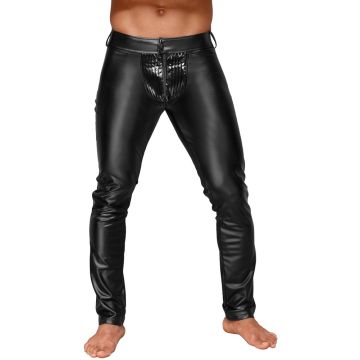 Noir Handmade Wetlook Broek - Zwart