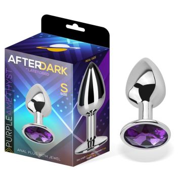 Buttplug Amethist met juweel Paars S