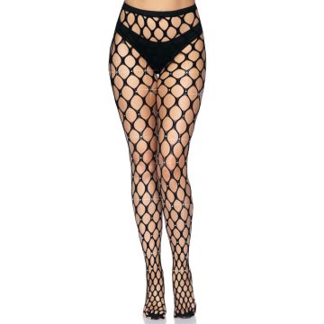 Rhinestone Net Panty Zwart