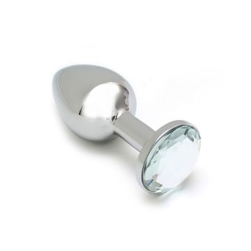 Rimba - Sofia Metalen Buttplug met Transparante Steen