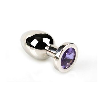 RVS Buttplug met Paars Juweel