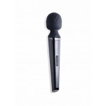 Siliconen Wand Vibrator Diamond Head - Zwart