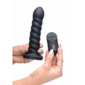 Soepele Swirl Siliconen Dildo met Afstandsbediening
