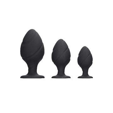 Swirled Buttplug Set - Zwart 