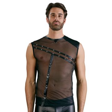 Transparant T-shirt met Diagonale Strepen