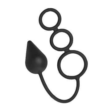 Triple Threat Siliconen Cockring Met Buttplug