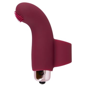 Vinger vibrator met rekbare ring - Rood
