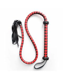 Extra Lange Leren Zweep - Rood
