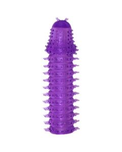 Paarse penis sleeve met ribbels