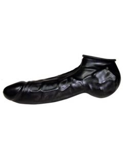 Latex penis sleeve zwart