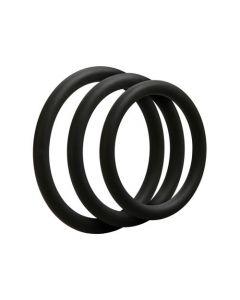 Set van 3 siliconen cockrings - Zwart 