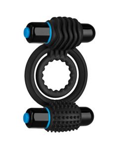 Dubbel Vibrerende Cockring - Zwart