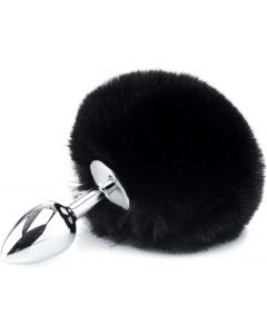 Buttplug met Fluffy Staartje - Zwart
