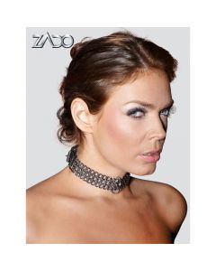 Leren halsband met kettingen